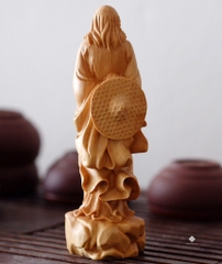 Tượng Tổ Bồ Đề Đạt Ma gỗ hoàng dương 13cm