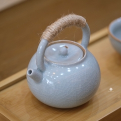 Bộ thưởng trà trầm gốm mộc