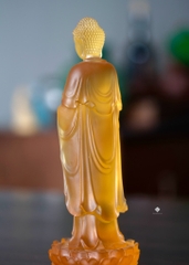 Tượng Đức Phật A Di Đà lưu ly vàng 21.3cm