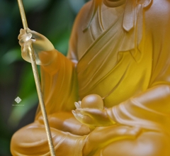 Tượng Địa Tạng Bồ tát lưu ly vàng 23cm