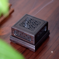 Lư vuông vạn phúc gỗ đàn hương tím