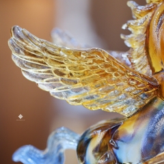 Tượng thiên mã lưu ly ngũ sắc 21cm