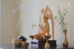 Tượng Địa Tạng Bồ tát gỗ hinoki