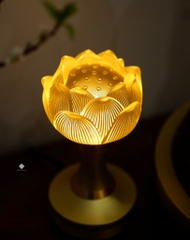 Cặp đèn hoa sen đồng vàng