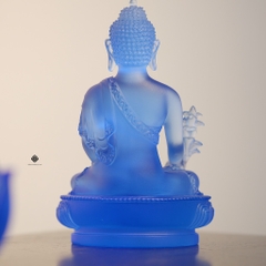 Tượng Đức Phật Dược Sư lưu ly xanh dương 12.5cm