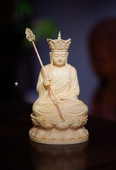 Tượng Địa Tạng Bồ tát gỗ hoàng dương 10cm