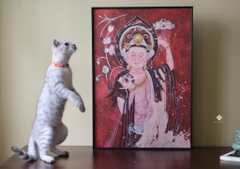 Tranh Quan Âm liên hoa Bồ tát 42x60cm