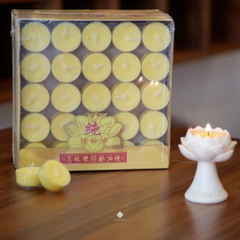 Nến bơ cao cấp 100 viên màu vàng vỏ nhựa - 4h