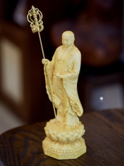 Tượng Địa Tạng Bồ tát gỗ hoàng dương 20cm