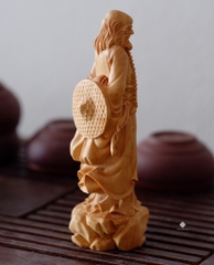 Tượng Tổ Bồ Đề Đạt Ma gỗ hoàng dương 13cm