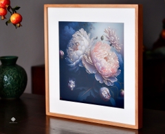 Tranh đồng khắc tay Mẫu đơn dịu dàng