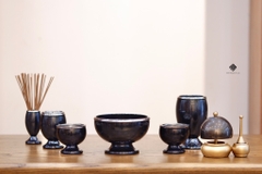 Bộ ban thờ đồng xanh ánh tím Nhật Bản