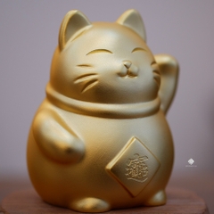 Mèo may mắn đồng mạ vàng 24k