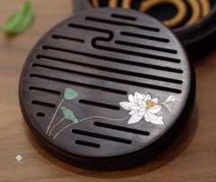 Lư bạch liên gỗ đàn hương tím khảm xà cừ