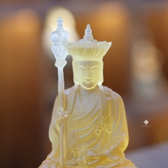 Tượng Địa Tạng Bồ tát lưu ly vàng 12.5cm