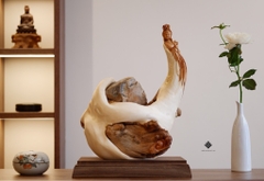 Tượng Quan Âm thí nguyện lũa nhai bách ôm đá