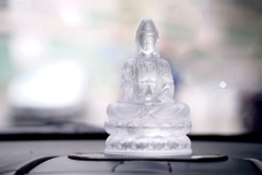 Tượng Quan Âm Bồ tát lưu ly trắng 13cm