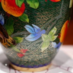 Chum đồng khảm pháp lam màu xanh lục