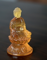 Tượng Đức Phật A Di Đà lưu ly vàng 9.8cm