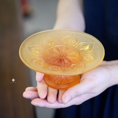 Đĩa bồng bát bảo cát tường lưu ly vàng