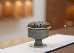 Lư gốm ân lành xanh ngọc