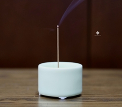 Lư hương gốm kem bơ mini
