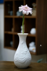 Bình hoa sen cổ điển sứ trắng 20cm