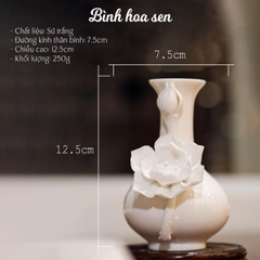 Bình hoa sen sứ trắng 12.5cm