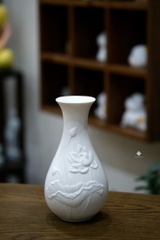 Bình hoa sen cổ điển sứ trắng 20cm