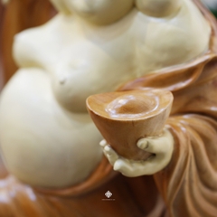 Tượng Đức Phật Di Lặc như ý gỗ long não