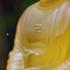 Tượng Phật Thích Ca lưu ly vàng 23cm