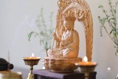 Tượng Địa Tạng Bồ tát gỗ hinoki