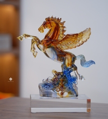 Tượng thiên mã lưu ly ngũ sắc 21cm