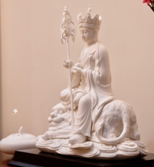 Tượng Địa Tạng Bồ tát cưỡi Đế Thính sứ trắng