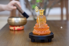 Tượng Địa Tạng Bồ tát lưu ly vàng 12.5cm
