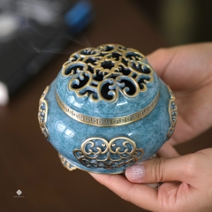 Lư đồng ngọc cát tường xanh dương