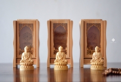 Ban thờ Đức Phật Dược Sư gỗ hoàng dương lá nhỏ