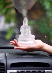Tượng Quan Âm Bồ tát lưu ly trắng 13cm
