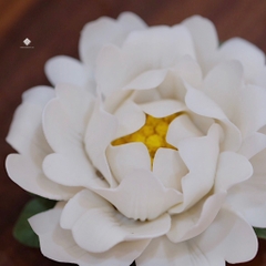 Lư gốm mẫu đơn trắng 9cm