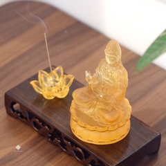 Góc an Quan Âm Bồ tát lưu ly vàng 13 cm