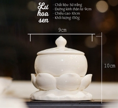 Lư hoa sen sứ trắng
