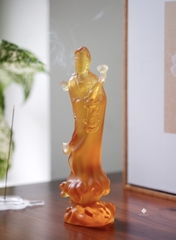 Tượng Quan Âm Như Ý lưu ly vàng