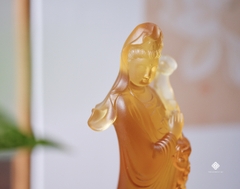 Tượng Quan Âm Như Ý lưu ly vàng