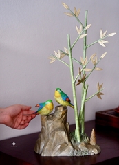 Tượng đồng uyên ương thanh trúc