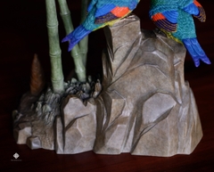 Tượng đồng uyên ương thanh trúc