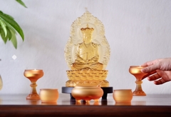 Tượng Địa Tạng Bồ tát hào quang lưu ly vàng