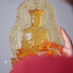 Tượng Địa Tạng Bồ tát hào quang lưu ly vàng