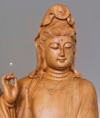Tượng Quan Âm Bồ tát dòng suối cam lồ lũa nhai bách ôm đá