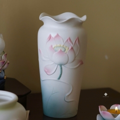 Bình hoa sen sứ màu