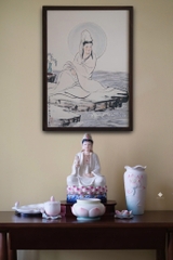 Chén nước hoa sen sứ màu